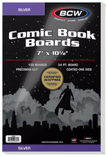 100 BCW Silver Age Comic Book White Backing Boards Storage Backer  7 x 10-1/2