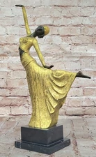 Hot Cast Egyptian Dancer Bronze Sculpture Handcrafted Art Deco Collectible