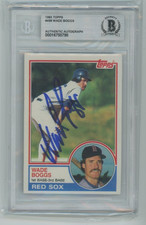 Wade Boggs Autographed 1983 Topps RC Rookie Card BAS BGS Slabbed Boston Red Sox