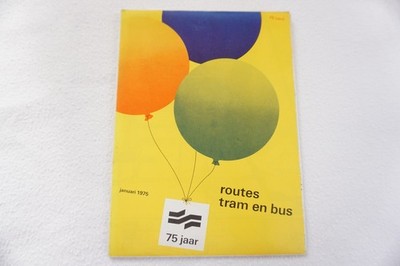 Jan 1975 Amsterdam Netherlands GVB Bus Tram Route Map