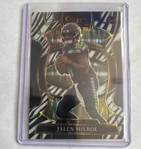 2025 Panini Select Jalen Milroe Seattle Seahawks Concourse #14 RC Prizm zebra ca