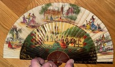 19th Century C.1880 Spanish Hand Fan Signed Casa De Diego Artist S.M Original