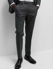 Marks & Spencer Mens Charcoal Mix Tailored Trousers - M&S