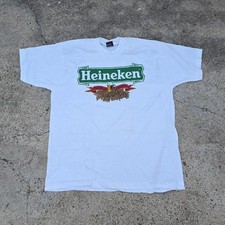 Vintage New 90's Heineken Imported Beer Tshirt Sz XL White Made In USA