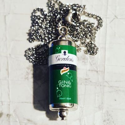 Einzigartige GIN & TONIC CAN HALSKETTE Miniatur Schmuck GORDON'S g&t DRINK süß