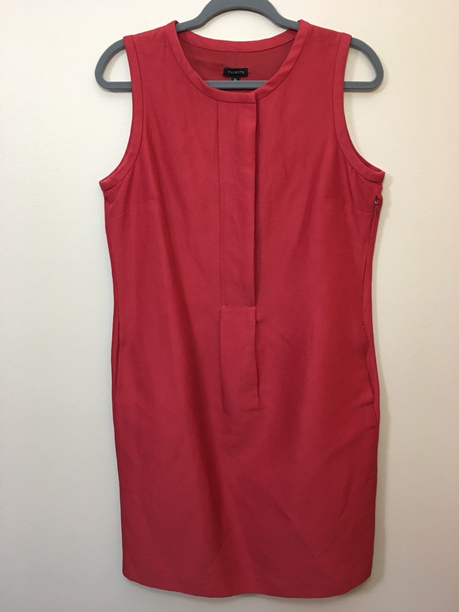 Talbots Red Sleeveless Business Casual Dress Womens Size 12