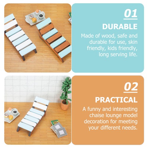 2 PCS Mini-Strandliege Baby Strandstuhldekoration Mini-Strandkorb - Zdjęcie 6 z 12