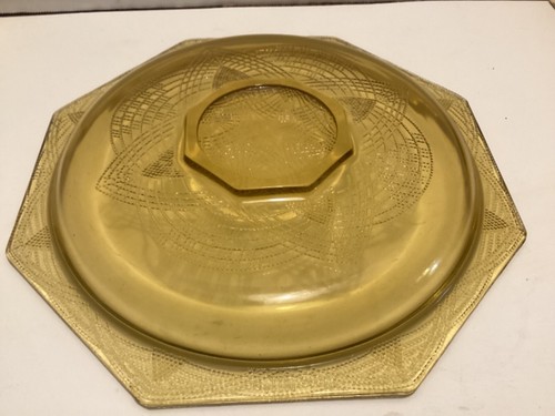 Vintage Amber Romanesque beaded Star bowl - L.E Smith - Picture 7 of 12