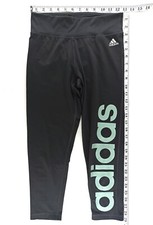WOMENS ADIDAS GREY ELASTICATED FITTED SPORT 3/4 GYM BOTTOMS