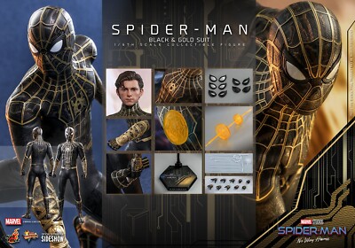 Hot Toys Spider-Man Black & Gold Suit 1:6 Scale Figure No Way Home