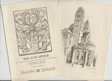Werbefaltblatt Das alte Speyer Zeichnungen Karl Graf Text Dr. A. Doll um 1950