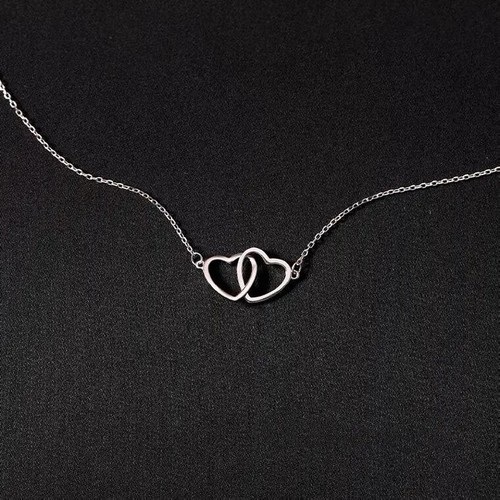 Double Heart Pendant Necklace. - Picture 17 of 19