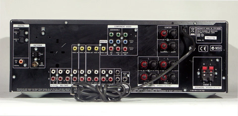 SONY STR-DG500 DOLBY SURROUND PRO LOGIC DTS CINEMA DSP RECEIVER 6 X 100 WATT - Bild 4 von 4