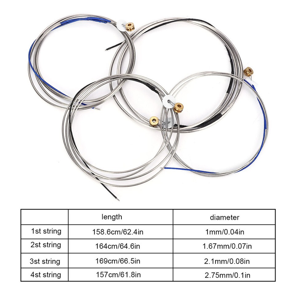 Plated Double Bass Strings Firm Mounting Musical Instrument Accessory