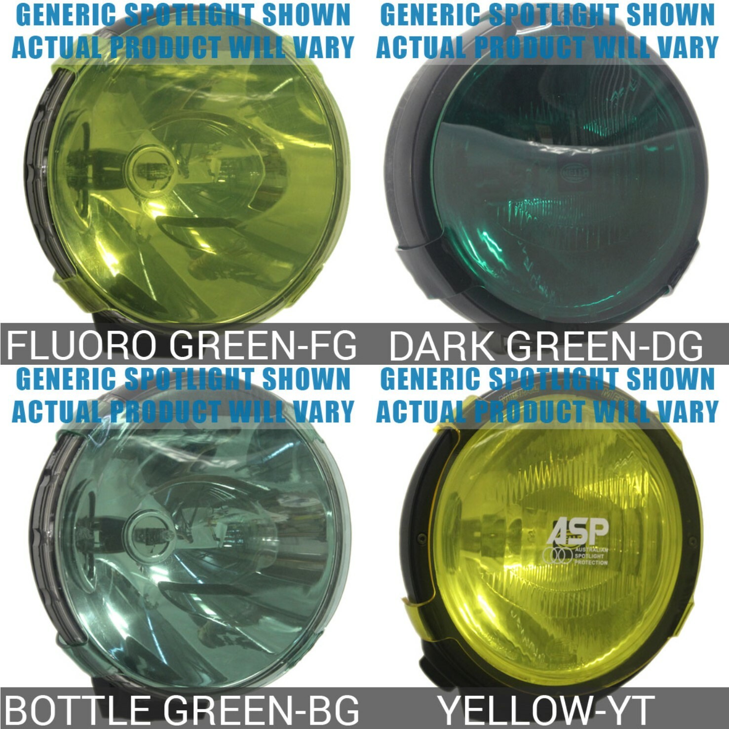Rectangular Kc Lights CUSTOM SPOT LIGHT COVERS FOR KC HILITES 9 X 6 RECTANGLE 19 COLOURS MADE ...