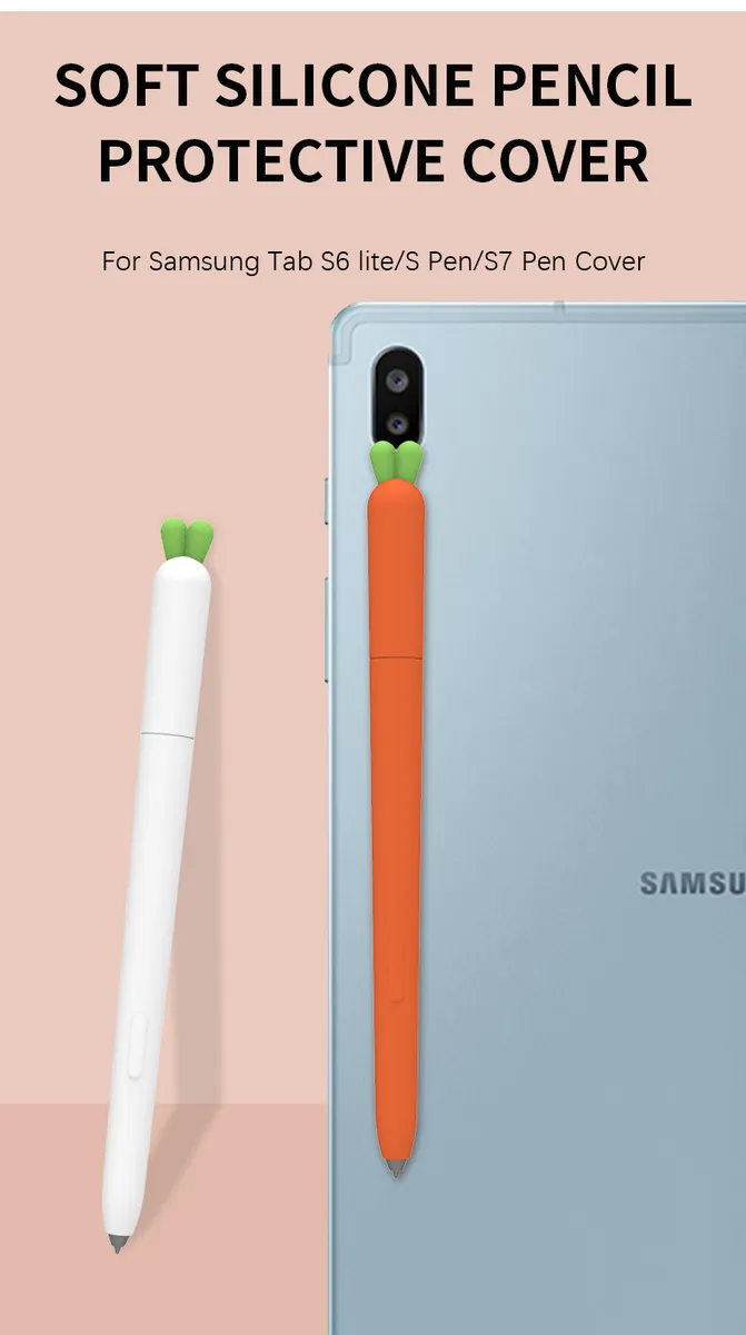 Carrot Silicone Pencil Case Grip f Samsung Galaxy Tab S6 Lite/S