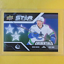 BROCK BOESER 2022-23 Upper Deck Credentials 3rd Star of the Night #3S2  Canucks