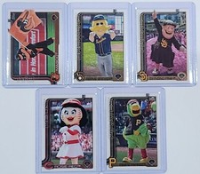 (5) 2025 Topps Series 1 Celebration Mascots BERNIE BREWER + PIRATE PARROT + MORE