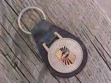 1930s NASH SILVER LEATHER KEY FOB NOS Hi-QUALITY CLASSY KEY HOLDER USA MADE