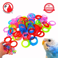 2954 Pk72 Tiny Crystal Rings Foot Parrot Bird Toy Conure Pionus Lorikeet