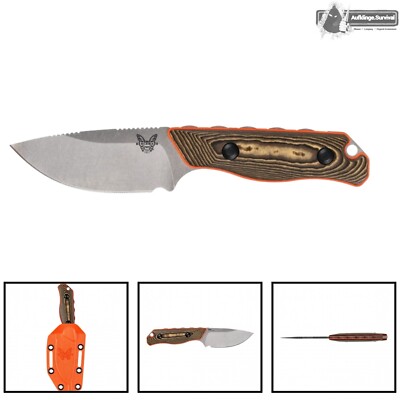 Premium Jagdmesser Benchmade 15017-1 Full Tang Hunter S90V Scheide Messer
