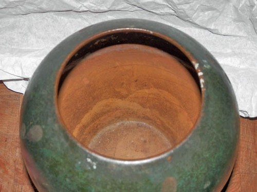 Vaso WMF Ikora in bronzo patinato fine anni '30, Germania, forma bulbo - Foto 3 di 5