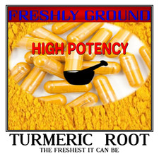 TURMERIC ROOT Tumeric Raw Fresh Ground Curcumin Longa 100 Vegetarian Capsules