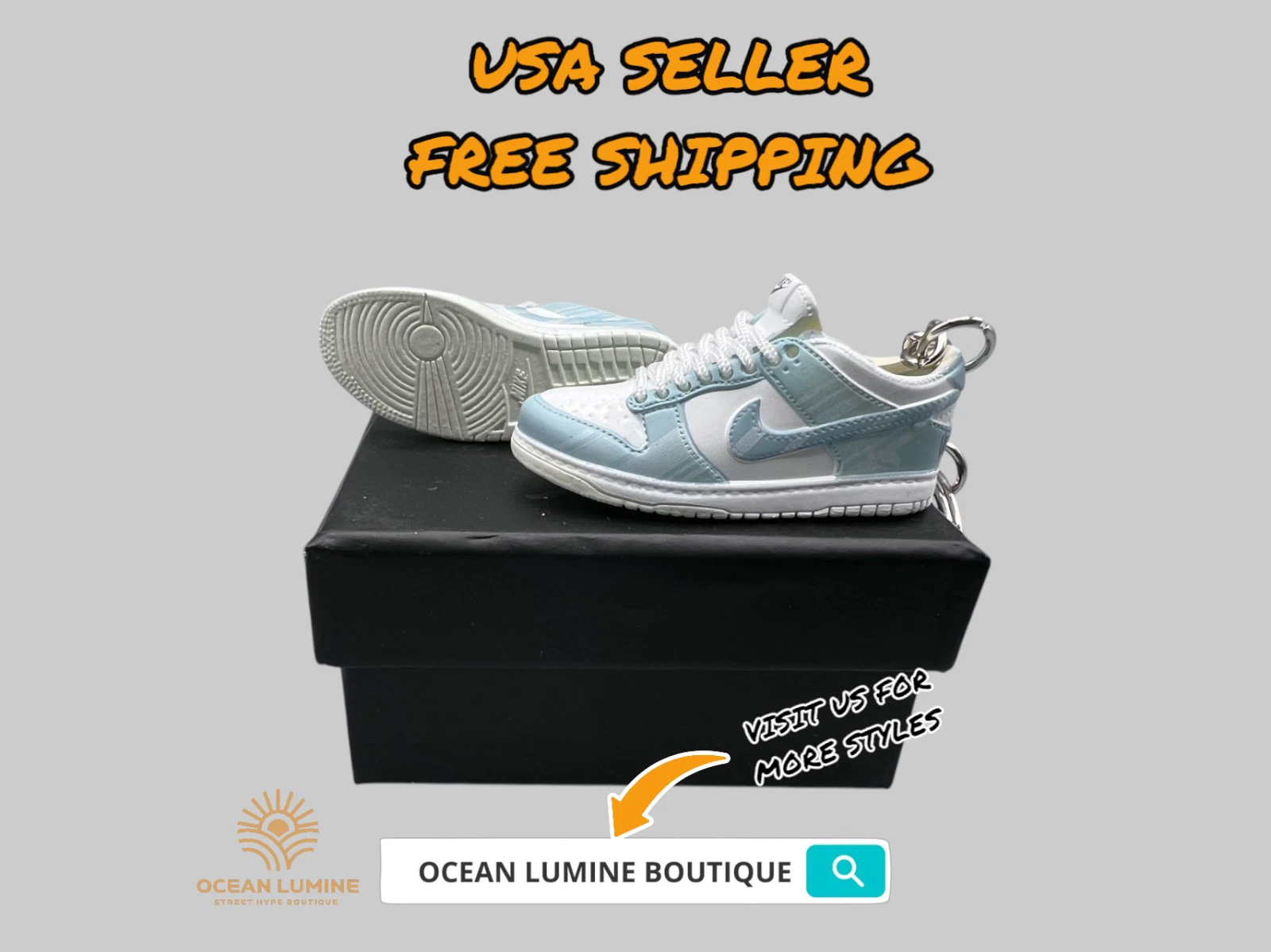 SB Dunk Low Mini Porte clés Baskets 3D, Baskets Basketball Boîte de Collection Options