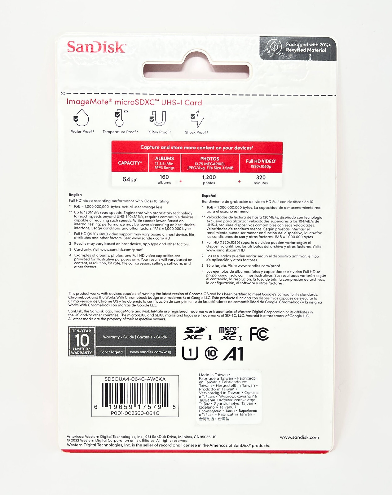 Sandisk ImageMate SDXC UHSI 120 mb/s 64GB Card with Adapter SDSQUA4