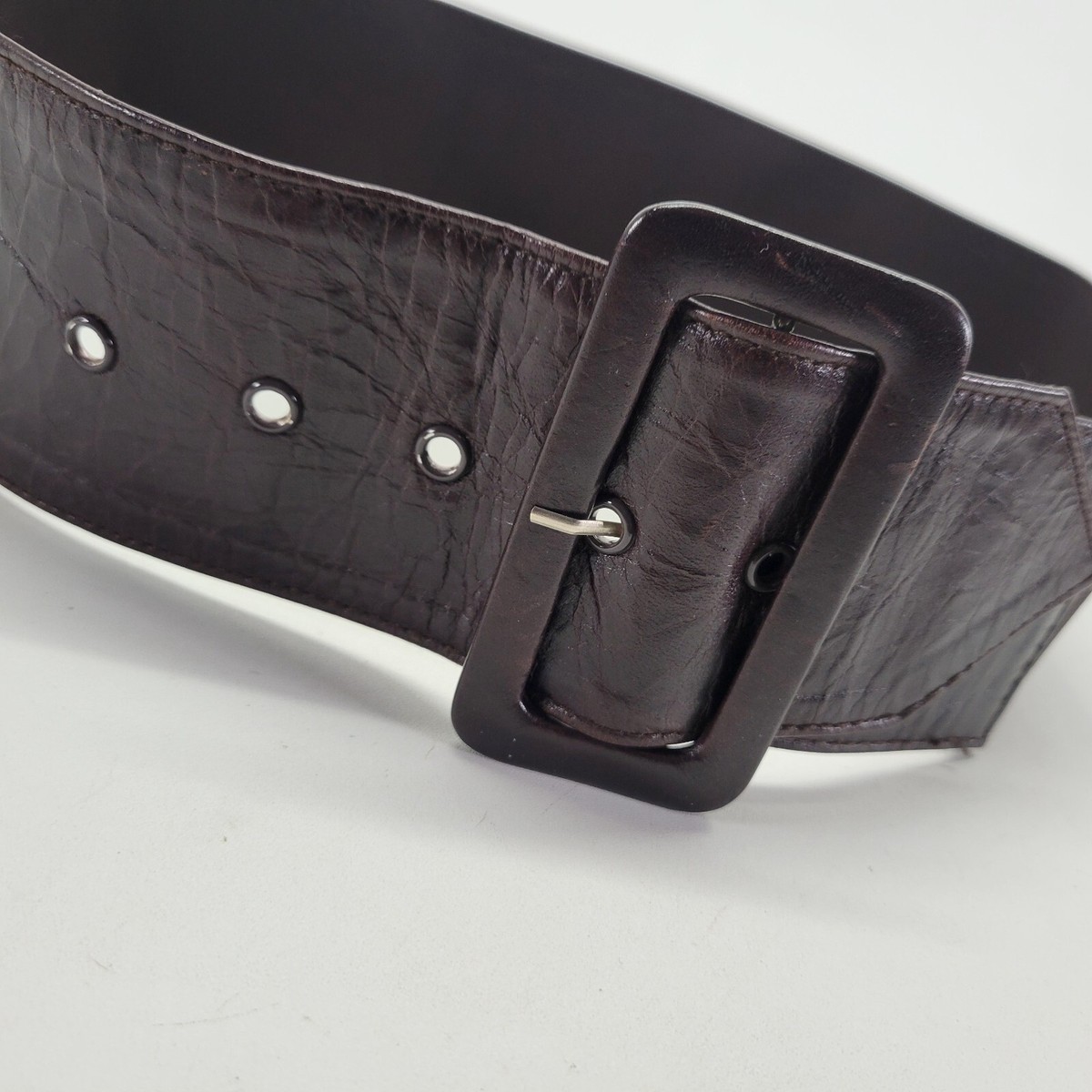 Alice and Olivia Womens Size 0 Wide Brown Stretch Belt (TD) Alice + Olivia Stretch Belt 32 34 M Leather Waist Brown | eBay main image 4