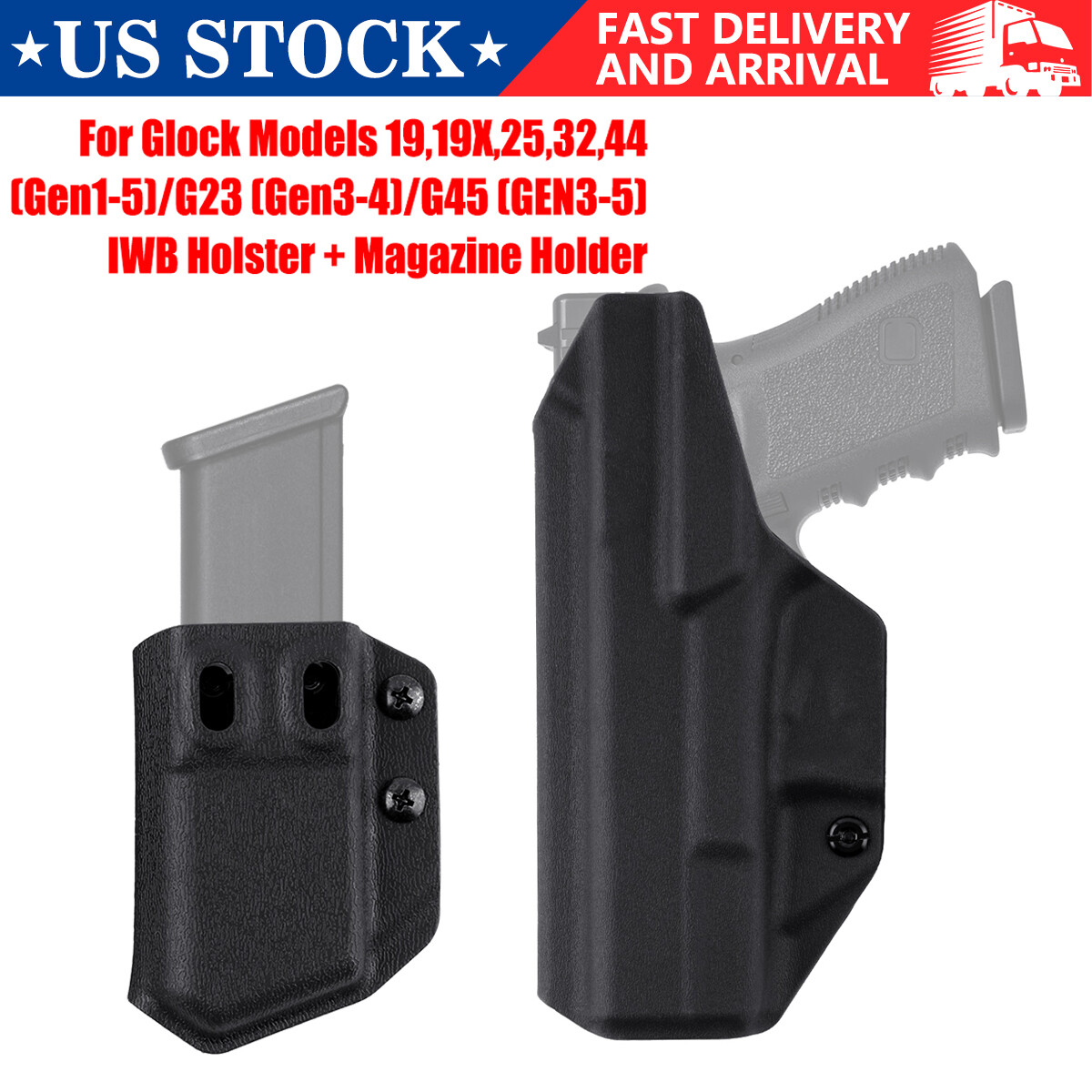 Concealed Carry IWB Holster for Glock 19 19X 23 25 32 44 45 Gen1-5