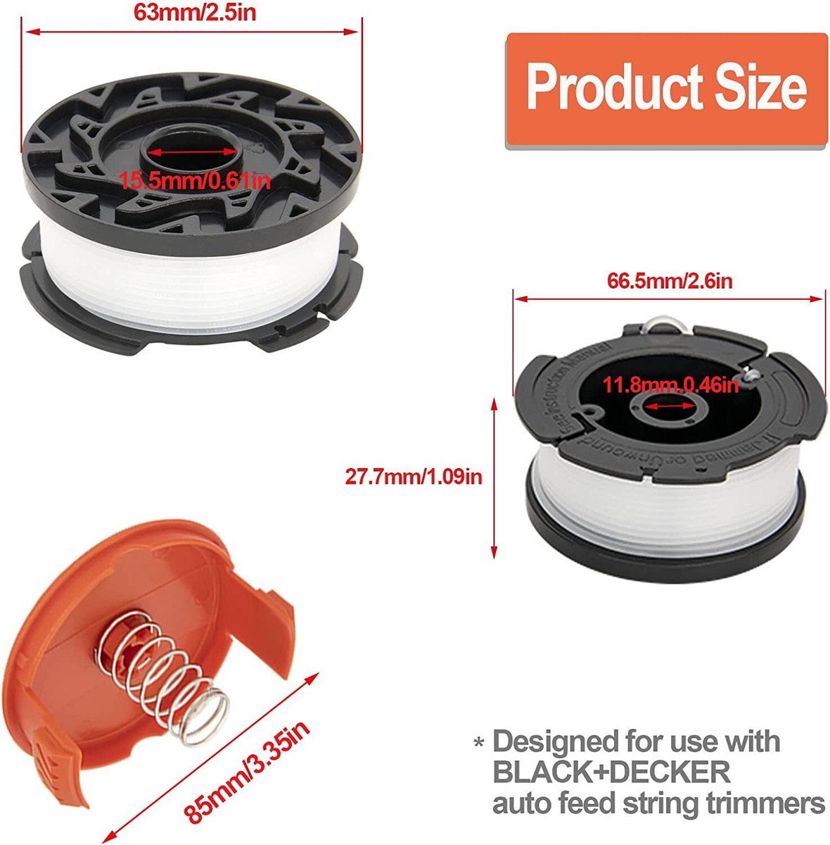 Flaveano Trimmerfaden 20 Stück - Ersatz Für Black & Decker GL680/685/690 3,5mm