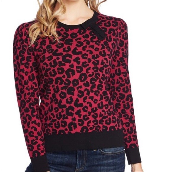 pink leopard print sweater
