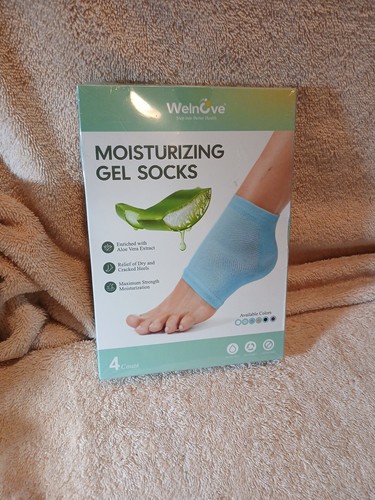 Welnove Moisturizing Heel Socks - 2 Pairs Aloe Vera Extract Infused New Unopened