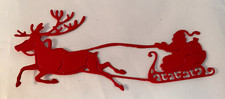 Christmas Die Cuts Santa, Sleigh Single Reindeer Set of 12 Red or White