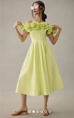 Anthropologie The Corina Ruffled Dress by Maeve In Green Size Medium | eBay  UK