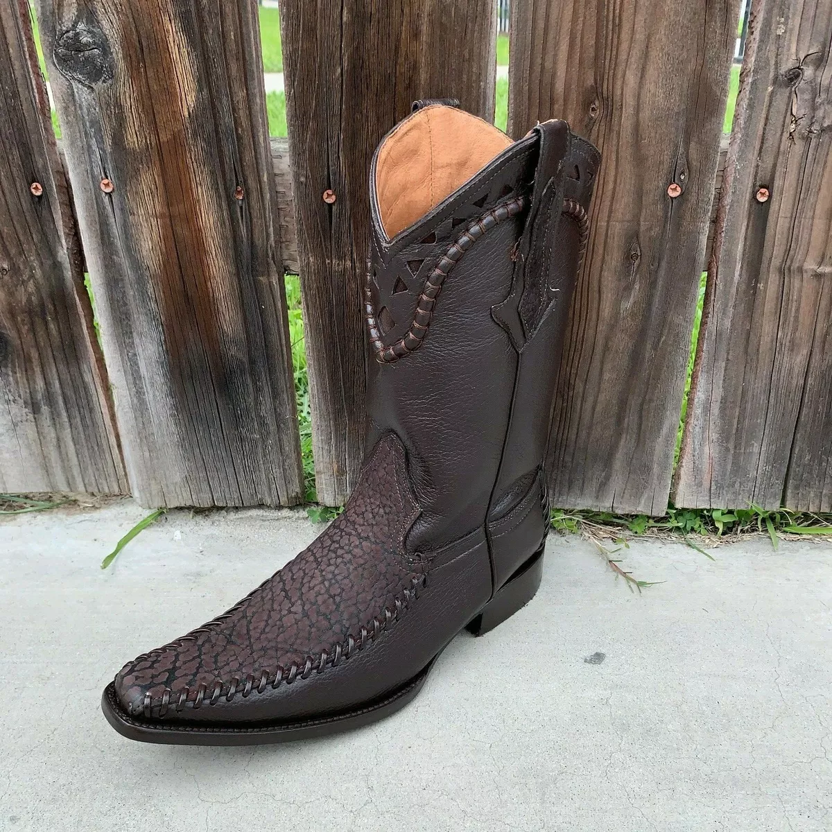 MENS RODEO COWBOY BOOTS BULL NECK LEATHER BOTA VAQUERA CUELLO DE DE PUNTA | eBay