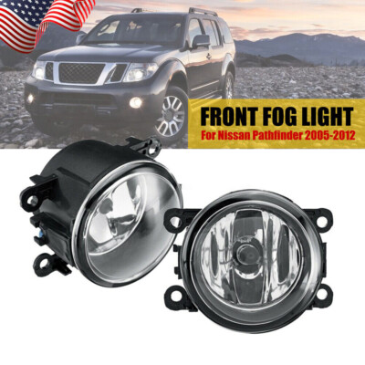 PAIR Front Bumper Clear Fog Light Lamp For Nissan Pathfinder R51 2005-2011 2012
