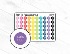 2007-17~~Taxes Due Dots Planner Stickers.