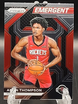 Rockets Rookie Thompson 2023-24 Panini Prizm Amen Thompson RC Emergent #13 Houston Rockets ...