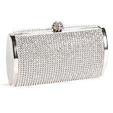 silver prom clutch