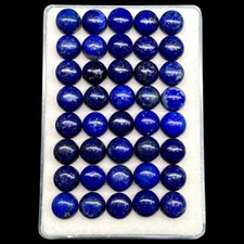 50 Pièces Naturel non Traité Lapis Lazuli 9mm Rond Ample Cabochon Gemmes Lot