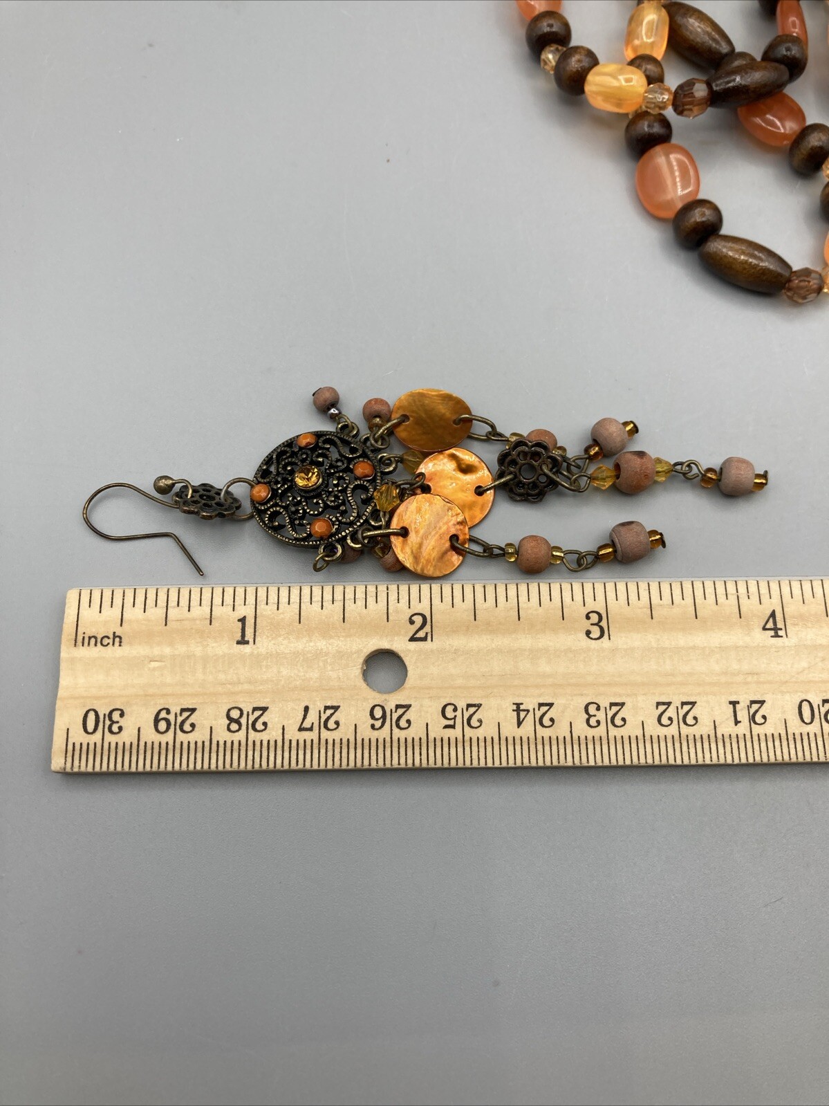 Multi-colored Brown Stone Boho Dangle, Post Earri… - image 15