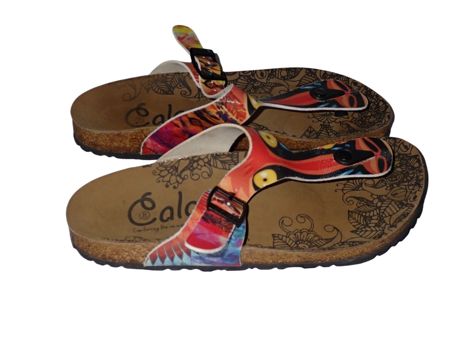 Calceo Colored Feathered Patterned Yellow-Eyed Ch… - image 1