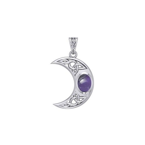 Crescent Moon Celtic Pendant 925 Sterling Silver Fine Jewelry Choice of ...