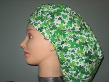 Surgical Scrub Hats Caps St.Patrick's Day variegated Shamrocks