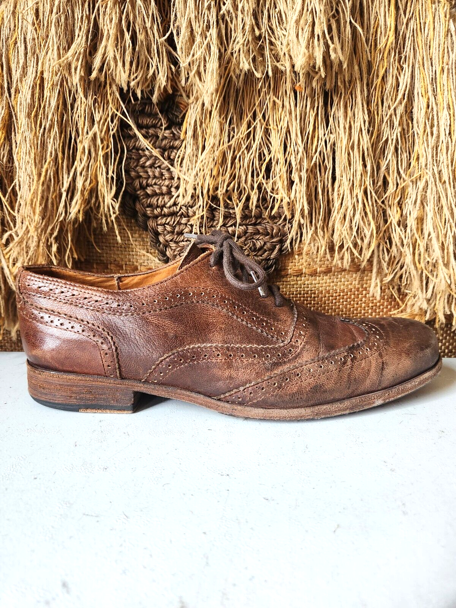 Bed Stu Mens Distressed Brown Leather Oxford Lace Up Shoes  display picture 3