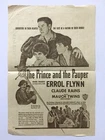 1937 Hollywood Movie Herald THE PRINCE AND THE PAUPER. Errol Flynn, Claude Rains