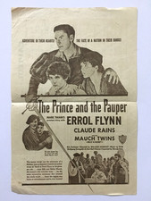 1937 Hollywood Movie Herald THE PRINCE AND THE PAUPER. Errol Flynn, Claude Rains