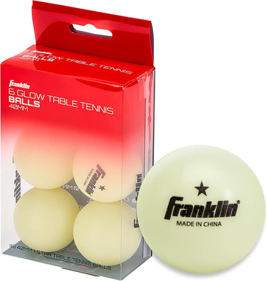 Franklin Sports Glow in the Dark Ping Pong Balls - Size + Weight 40Mm Table